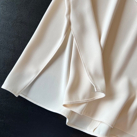 Halston Heritage off-the-shoulder asymmetrical drape front designer blouse - Picture 5 of 8